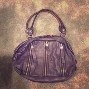 B. Makowsky Purple Leather Purse